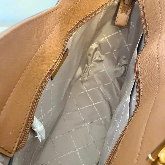 Michael Kors Purse & wallet jet set travel large chain tote shoulder bag brown - Picture 6 of 12